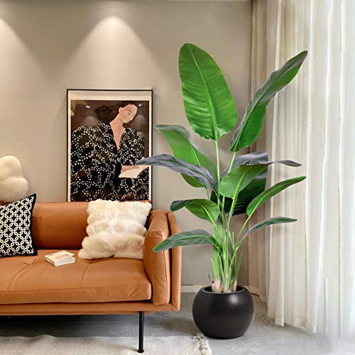 Haihong Artificial Bird Of Paradise Plant,Faux Palm Tree With Real Touch Leaves And Adjustable Branches,Fake Plants For Home Office Indoor Outdoor Decor(5 Ft-1Pack) #TOP5
