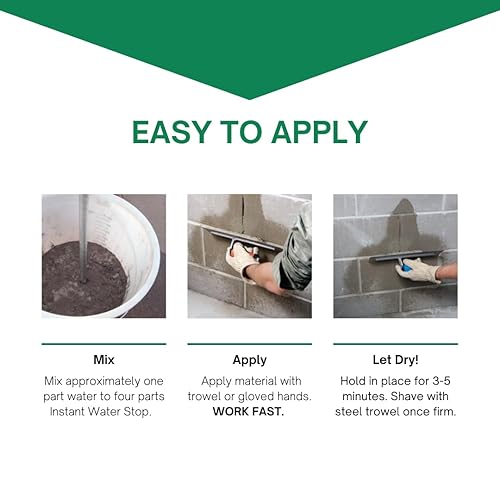 Miniatura 3 de Akona Tope de agua instantáneo para hormigón y mampostería evita fugas, tapones de agujeros y detiene filtraciones, ideal para piscinas, fuentes,