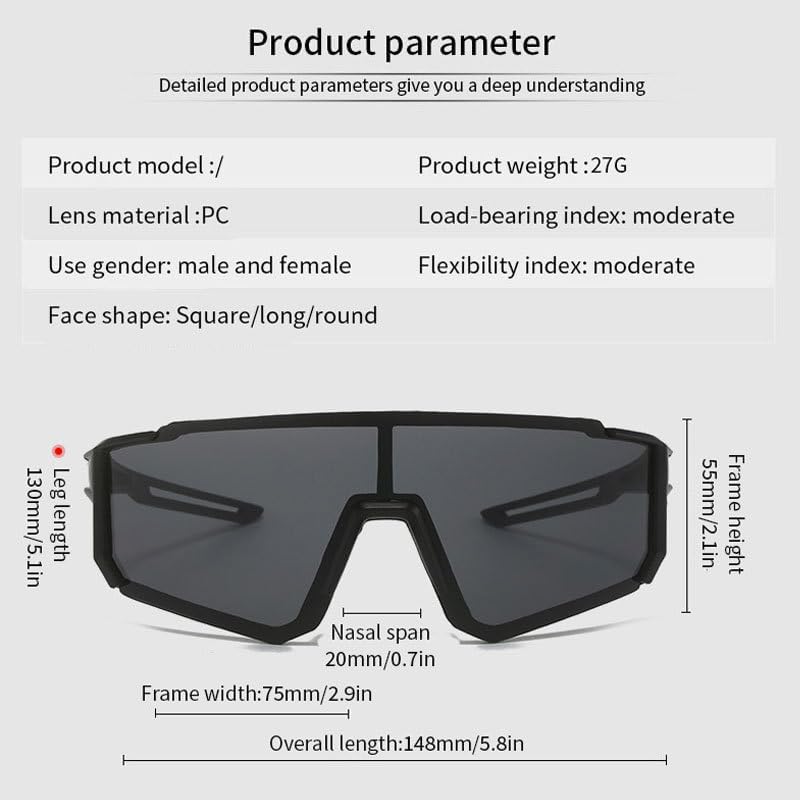 polarized Cycling Sunglasses for Women and Men, Running Golfing Baseball and Outdoor sports - Image 2