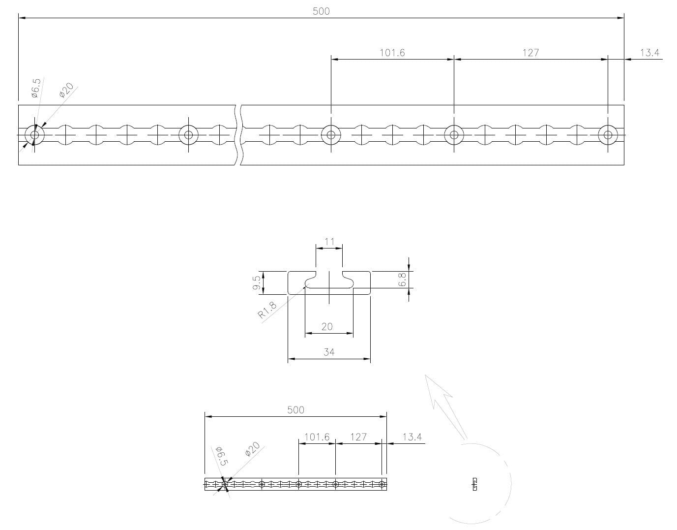 Airline-rail, robuust, vierkant, geanodiseerd, aluminium sjorrail 6 x 1 Airline-rail, robuust, vierkant, geanodiseerd, aluminium sjorrail 6 x 1