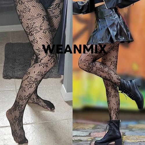 Image of Fishnet Stockings Lace Patterned Tights High Waist Pantyhose Fishnets for Women