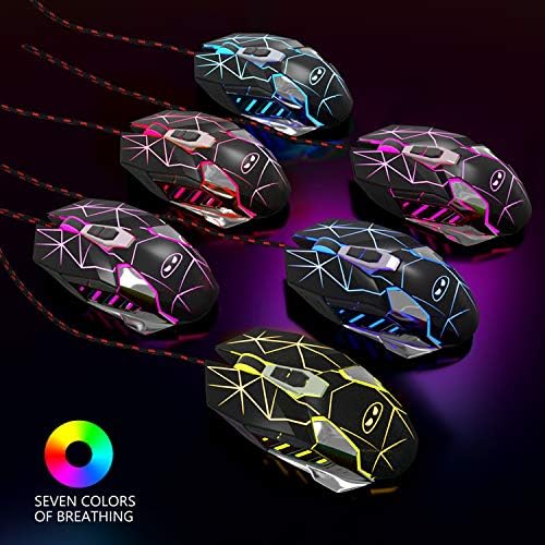 MageGee G10 Gaming Mouse, Ergonomic Optical Gaming Mouse, 7 Colors Breathing LED Backlit Computer Mouse, 6 Adjustable DPI (up to 3200 DPI), 7 Buttons Wired Mouse for PC Laptop Notebook, Black - 5