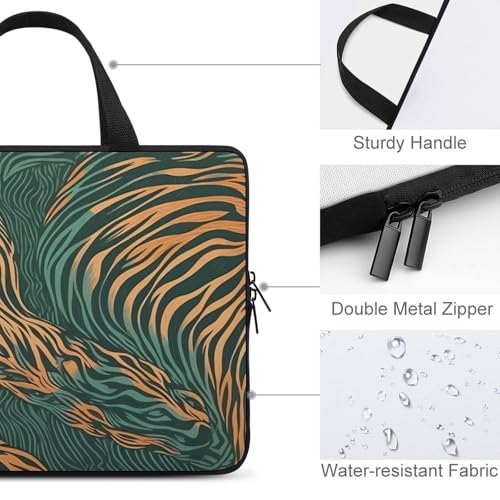 Bolso bandolera verde y beige para laptop unisex miniatura 4