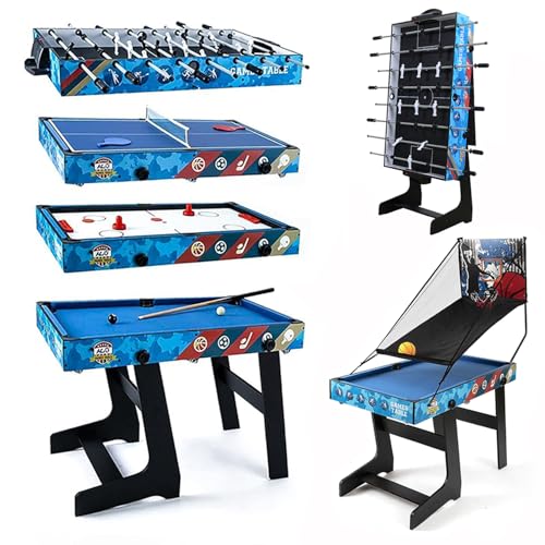 HLC Multi Game Kombinationstisch Set 5 in 1 Pool-Billardtische, Tischtennisplatte, Tischfußball, Rutschenhockey, Basketballschießen, Eltern- interaktiv, Ferien-/Geburtstagsgeschenke für Kinder HLC Multi Game Kombinationstisch Set 5 in 1 Pool-Billardtische, Tischtennisplatte, Tischfußball, Rutschenhockey, Basketballschießen, Eltern- interaktiv, Ferien-/Geburtstagsgeschenke für Kinder