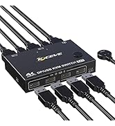 USB 3.0 DP KVM スイッチ 2 コンピュータ 1 モニタ 4K@144Hz、KVM スイッチ ディスプレイポート 8K@30Hz USB KVM スイッチ ディスプレイポート 1.4...