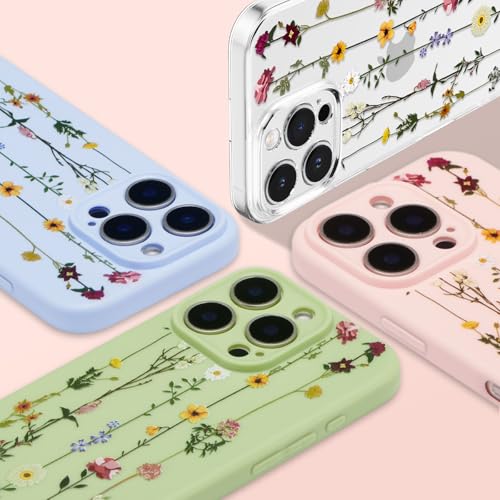 Coque silicone souple antichoc iPhone 16 Pro Max transparente floral