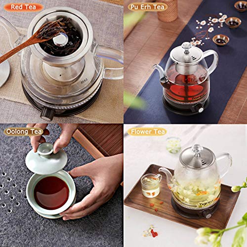 Topwit Electric Kettle, Electric Tea Kettle with Automatic Sprinkling for Tea-brewing, Keep Warm and Dual Modes Electric Tea Maker, 1L Pour Over Teapot & Hot Water Kettle with Stainless Steel Infuser