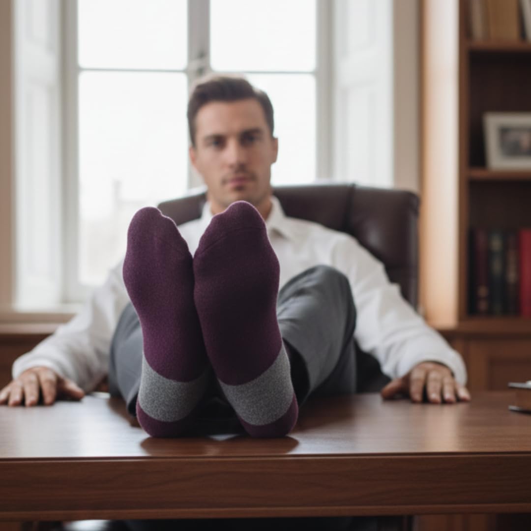 Pierre Henry Over the Calf Socks for Men (9 pairs) | Colorful Funky Dress Socks | Cotton made over the calf dress socks - Image 2