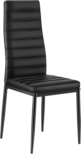 Miniatura 9 de VEVOR Juego de 4 sillas decorativas modernas de comedor, sillas laterales tapizadas de cuero para sala de estar, silla de cocina que ahorra espacio