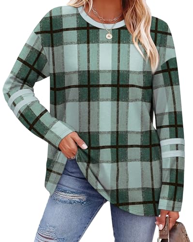 Image of Sampeel Long Sleeve Shirts for Women Color Block Casual Tops Fall Outfits 2026 Basic Tees Trendy Spring Clothes