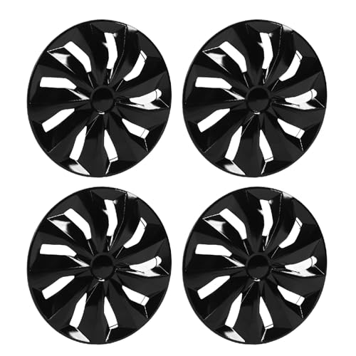 Acouto - Black 17 Inch Hub Set for Connect Ive, Decorative Replacement Hub Covers Compatible with Hubcap, Wheel and Hubcap Cover