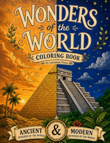 Wonders of the World Coloring Book: Discover and Color 14 Amazing Ancient and Modern Wonders with Fun Facts for Kids and Adults image 2