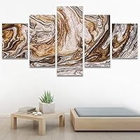 SIGNWIN 5 Panel Canvas Wall Art Abstract Closeup Digital Art Modern Artwork for Home Decorations Ready to Hang - 60