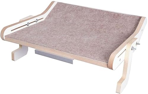 Janeleira Prateleira De Janela Para Gatos Branca - Sem furar Parede (Carpete Marrom)