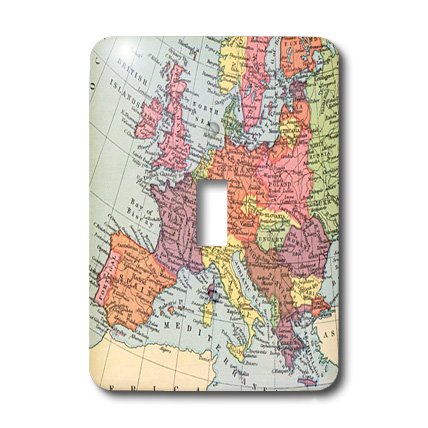 Cache interrupteur carte Europe vintage idee cadeau pour passionne histoire