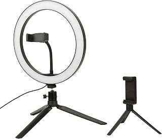 Fill Light, Dimmable 26cm 3 Color Ring Light 2800K‑7000K for Live Streaming