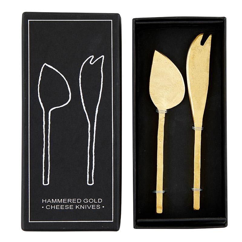 Couteaux à fromage or martelé Santa Barbara Design Studio | Duo d'exception - 3