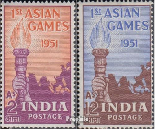 Sellos postales de India de deportes colección Prophila 219-220 MNH 1951
