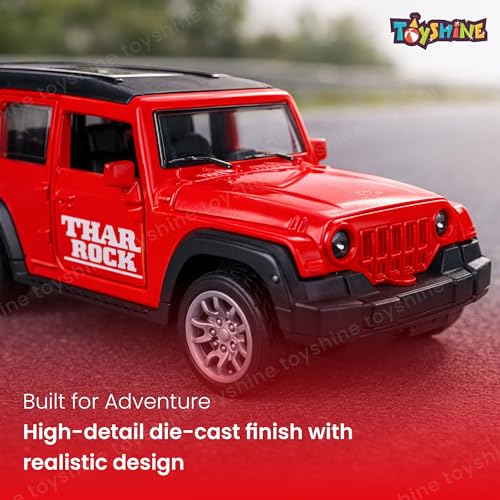 Image of Toyshine 1:32 Scale Die Cast Thaar Model Vehicle Toy Car with Pull Back Function Along with Opening Door Feature for Kids Boy Girl 3+, Red