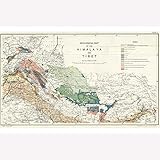Himalayas Tibet Geological Map - Bhutan Punjab Kashmir Everest Regions Pub. 1933 - Print Only - 24 x 36 inches