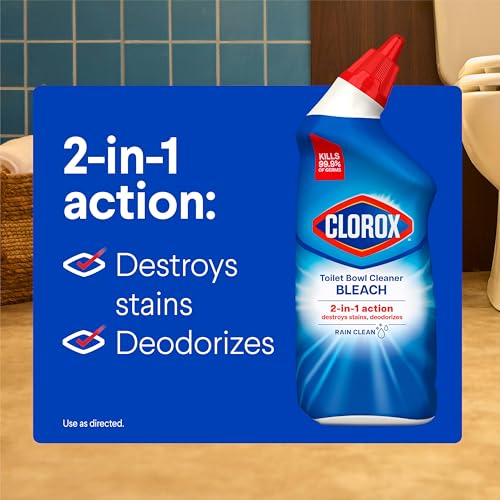 Clorox Toilet Bowl Cleaner Bleach, Rain Clean, 24 Fluid Ounces (Package May Vary) - 4