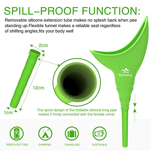 Image of Female Urinal, Reusable Silicone Foolproof Women Pee Funnel Allows Women to Pee Standing Up,Women's Urinal is The Perfect Companion for Indoor Use