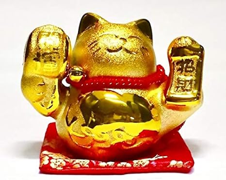 Amazon Co Jp Cerapockke 金運招き猫 小槌 Mr221 陶器 置物 貯金箱 招き猫 ねこ 運気アップ 風水 インテリア 置き物 玄関 リビング 金運 金色 おもちゃ