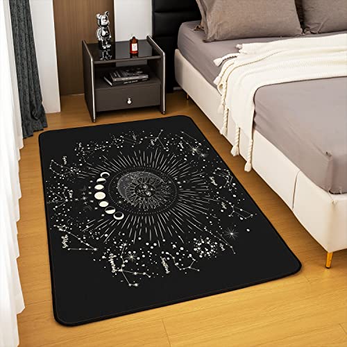 Homemissing Sun Moon Area Rug 100x150cm Boho Exotic Living Room Rugs For Bedroom Home Decor Astrology Space Carpet Ultra Soft Non-Slip Indoor Floor Mat - Image 4