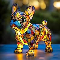 Lámpara Bulldog Francés, 7.87 Pulgadas Serie Perros Luz Arte,