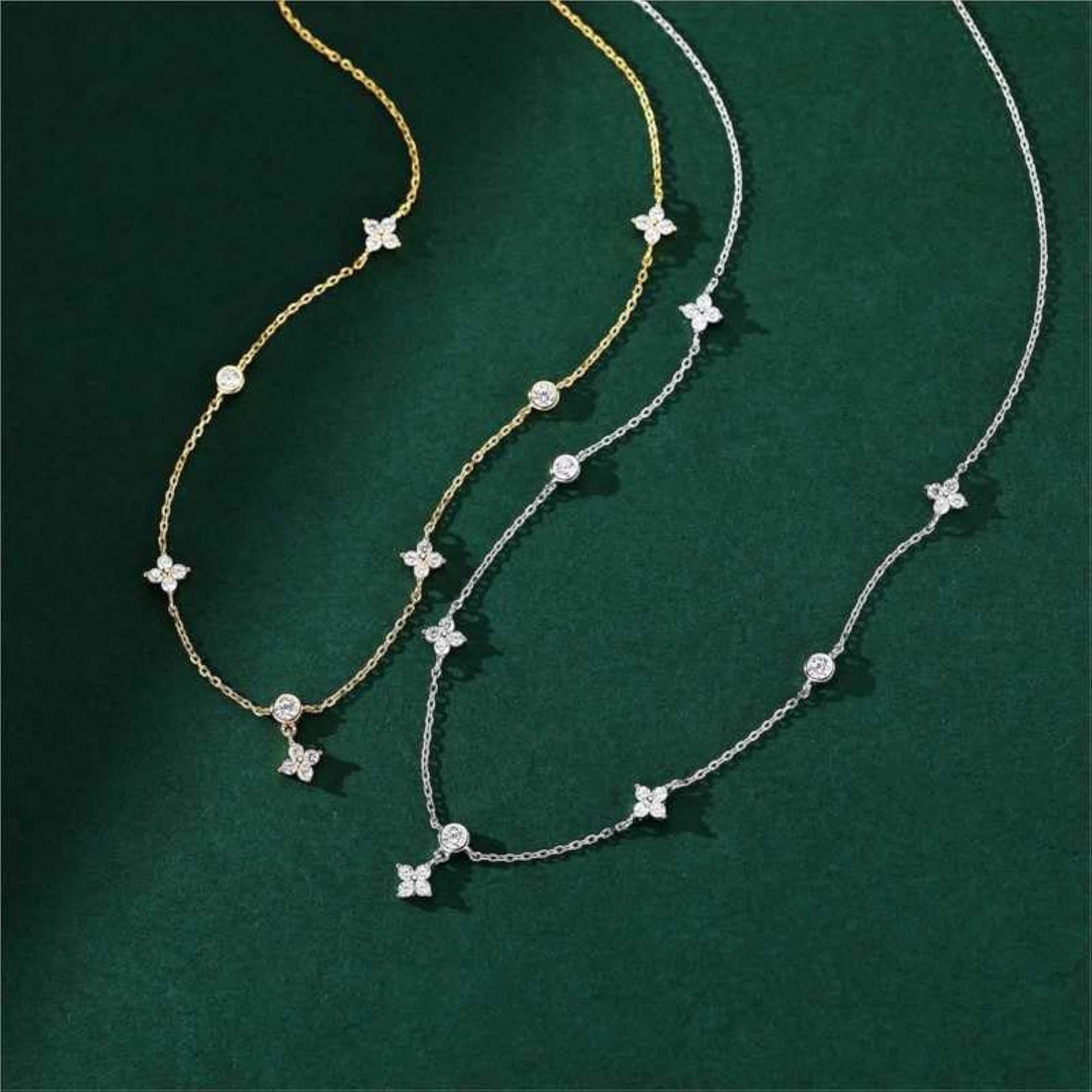 Sparkling Cubic Zirconia Flower Pendant Necklace