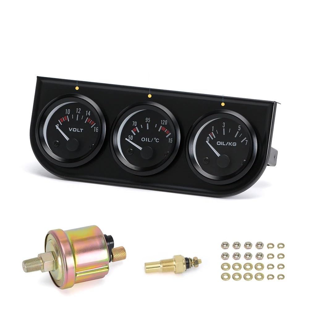 car part Zestaw elektryczny 52 mm potrójny (woltomierz + wskaźnik temperatury oleju + wskaźnik ciśnienia oleju) Czujnik temperatury lub wskaźnik temperatury wody(TAG01)