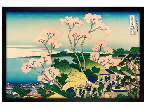 Image of Grindstore Hokusai Goten Yama Hill Maxi Poster - Black Wooden Framed - Framed Poster Print, Wall Decor/Art, Home Gift Idea, For Living Room, Bedroom, Home or Office Display