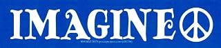 Imagine (with Peace Sign) - Magnetic Bumper Sticker/Decal Magnet (10.5" X 2.5")