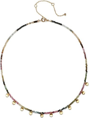 Miniatura 2 de Satya Jewelry Turmaline - Gargantilla dorada para mujer, 14 pulgadas + 2 extensiones, multicolor, talla única, Gema, Turmalina