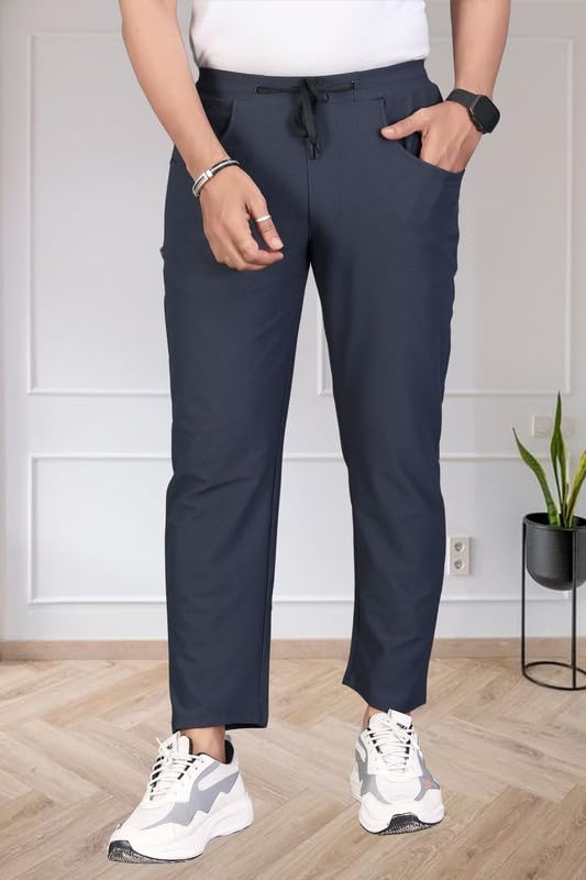 Image of HOODMASTER Men's Polyester Blend Track Pant with Drawstring Classic Style Regular Fit Solid Pattern and Standard Length | Mens Casual Daily Use Track Pants | Soft Fabric Modern Casual Track Pant
