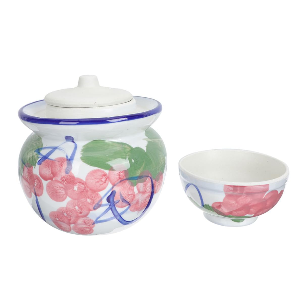 Keramisches Kimchi Gefäß 2kg mit Wasserdichtem Verschluss Traditionelles Chinesisches Einmachglas zum Einlegen und Aufbewahren in Küche