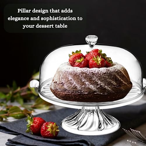 Aspect Cake Stand with Dome Lid, Eye Catching Crystal Design, Fixed Base, Clear Glass Display Stand for Cakes, Cupcakes & Desserts, Elegant Serving Stand for Kitchen & Parties (With Stand) - Cosy Home Interiors Aspect Cake Stand with Dome Lid, Eye Catching Crystal Design, Fixed Base, Clear Glass Display Stand for Cakes, Cupcakes & Desserts, Elegant Serving Stand for Kitchen & Parties (With Stand) - Image 7