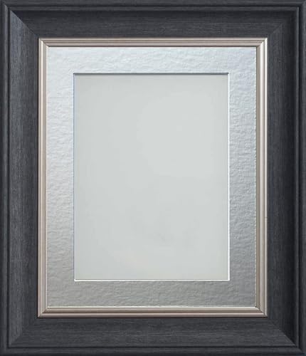 Frame Company Charcoal Grey With Silver Mount Drummond Charcoal Grey Photo Frame, Silver Mount, 20X16 For 16X12 Inch, Fitted With Perspex