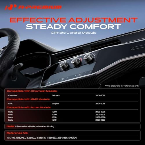 A-Premium HVAC A/C and Heater Climate Control Panel Module Compatible with Chevrolet Colorado 2004-2012 & GMC Canyon 2004-2012 & Isuzu i-280/i-350 2006, i-290/ i-370 2007-2008 by A-Premium - Image 2