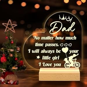 Acrylic Night Light Gift for Dad from Daughter Son,Best Dad Birthday Gifts Night Light,Acrylic Light Gift for Daddy on Fathers Day,Thanksgiving, Christmas, Birthday