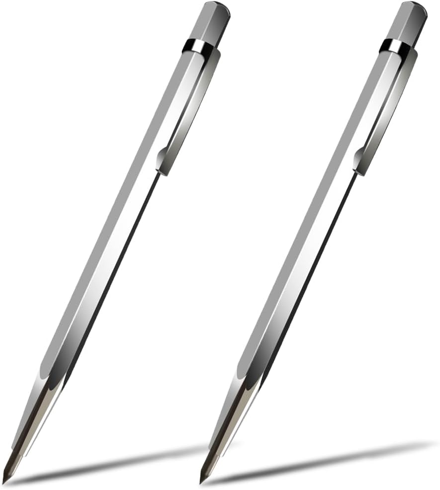 Tungsten Carbide Tip Scriber Marking Engraving Pen for Stainless Steel, Ceramics and Glass Carving (Silver)