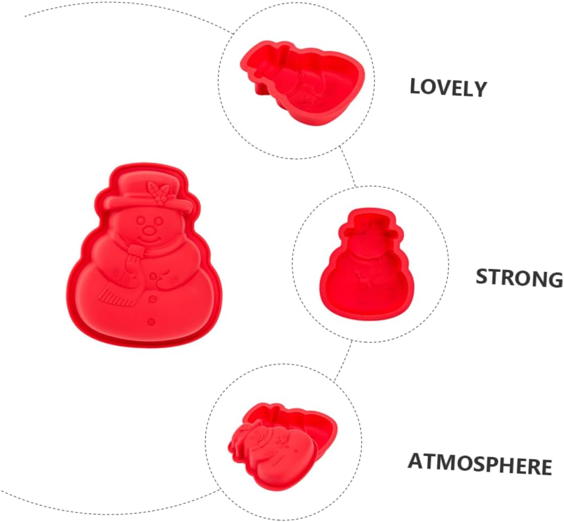 Silicone Baking Set Snowman Shape Multi-function Easy to Clean Perfect for Diy Baking Random Color