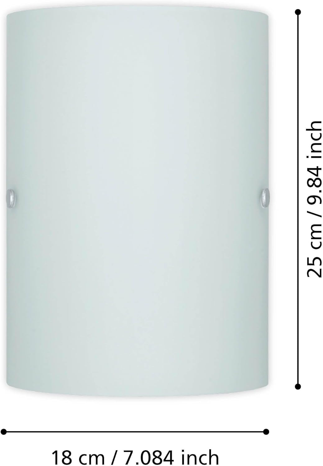 Eglo Troy Model Wall Light 85979 / Steel Nickel-Matt / Glass Satinised White / HV 1 x E14 max. 60W / excluding Bulb / L 18 cm H 25 cm A 7.5 cm