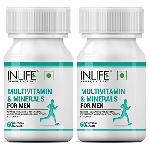 INLIFE Multivitamin for Men with Biotin Ginseng Ashwagandha Zinc Magnesium Vitamin D3 B12 & Minerals Amino Acids Antioxidants Daily Formula Supplement – 60 Capsules (Pack of 2, 120) INLIFE Multivitamin for Men with Biotin Ginseng Ashwagandha Zinc Magnesium Vitamin D3 B12 & Minerals Amino Acids Antioxidants Daily Formula Supplement – 60 Capsules (Pack of 2, 120)