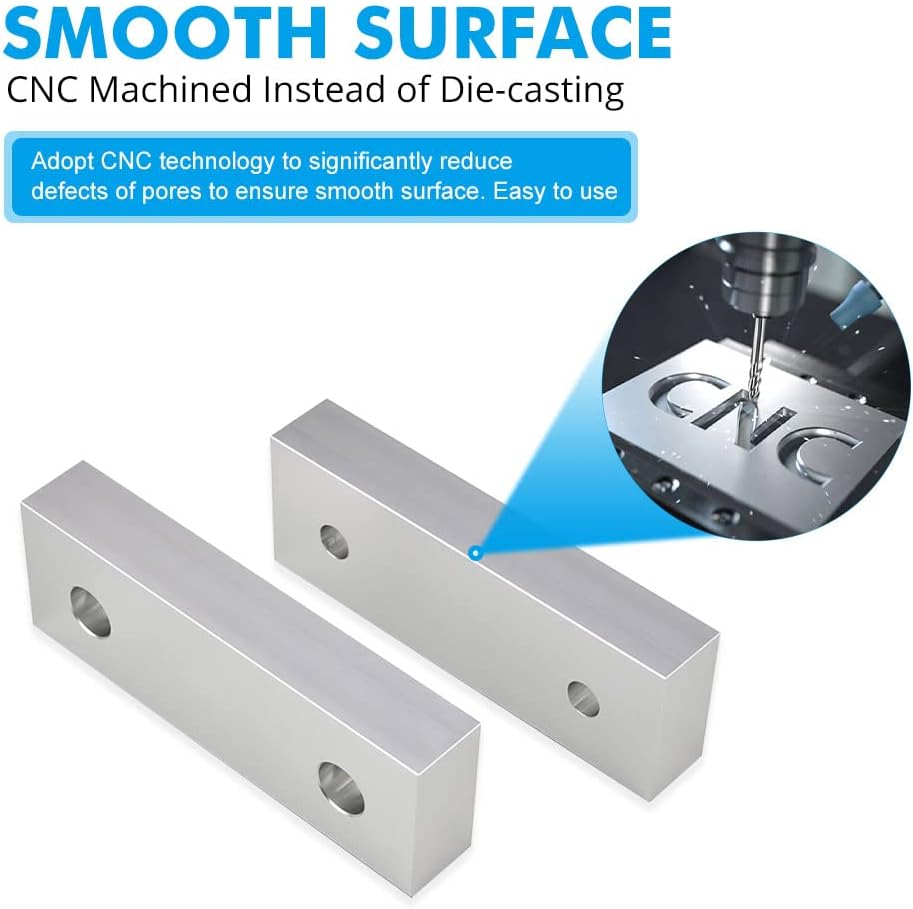 10 Set 20pcs 6 x 2 x 1 Soft Jaws Set Standard Machinable Aluminum Compatible with Kurt 6" Vise Jaws