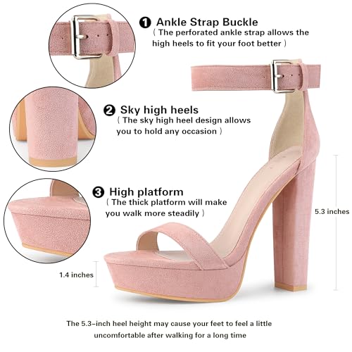 Image of Allegra K Women's Platform High Heel Ankle Strap Chunky Heels Sandals