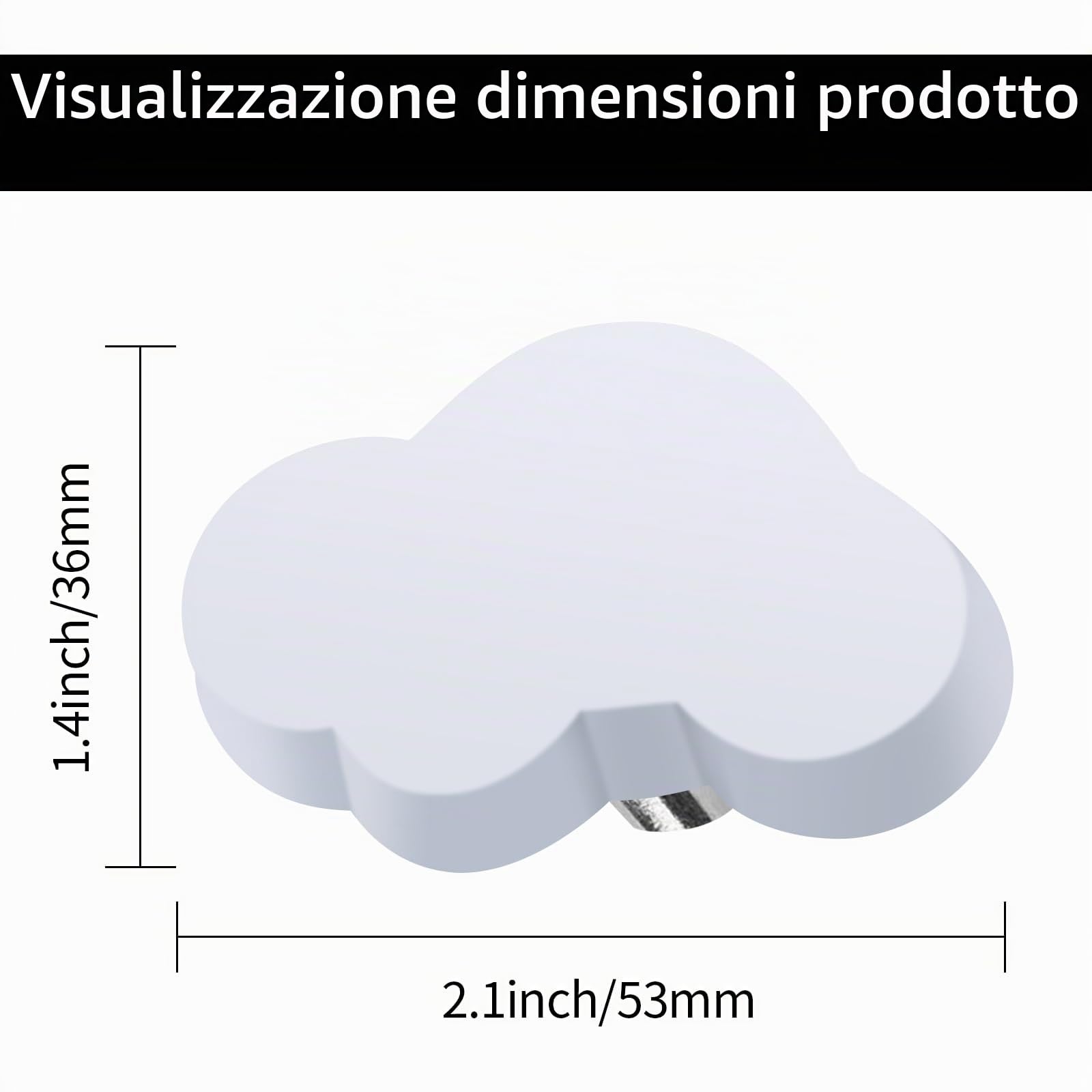 Pomelli Nuvola Cartone Animato per Bambini Armadio Cameretta Giocattoli Bianco