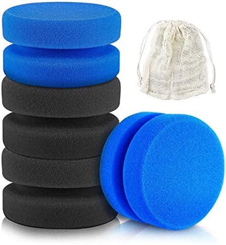 Paint Sponge Applicator,Circular Painting Sponges Blue and Black Round Painting Sponges for Painting, Crafts, Kitchen,Car Waxing,3.15 inch x 1.9 inch(4 Pack)