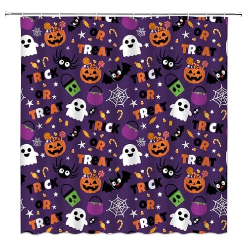 Sunhe Spooky Halloween Shower Curtain for Bathroom with Hooks,70" Wx70 H