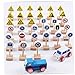 Ruluti Señales De Tráfico De Madera Bloques Carretera Pretenda Pretenda Juego Escena De Calle Juguetes Educativos para Niños